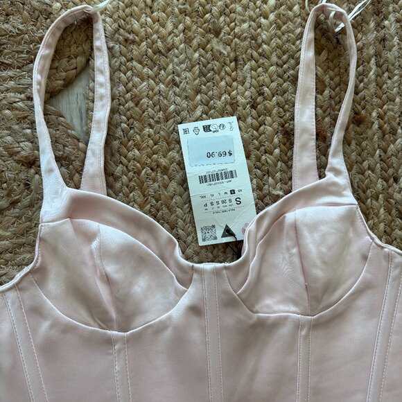 ZARA Pastel Pink Satin Mini Dress – Size S (Ref. 3065/371/621) 💖 - Picture 8 of 15